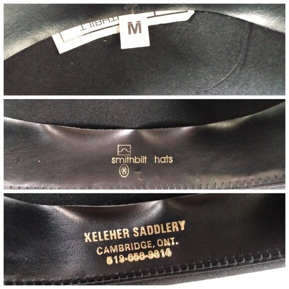 Vintage Black Cowboy Hat Size Medium Smithbilt Keleher Saddlery Western Wear - Picture 2 of 10